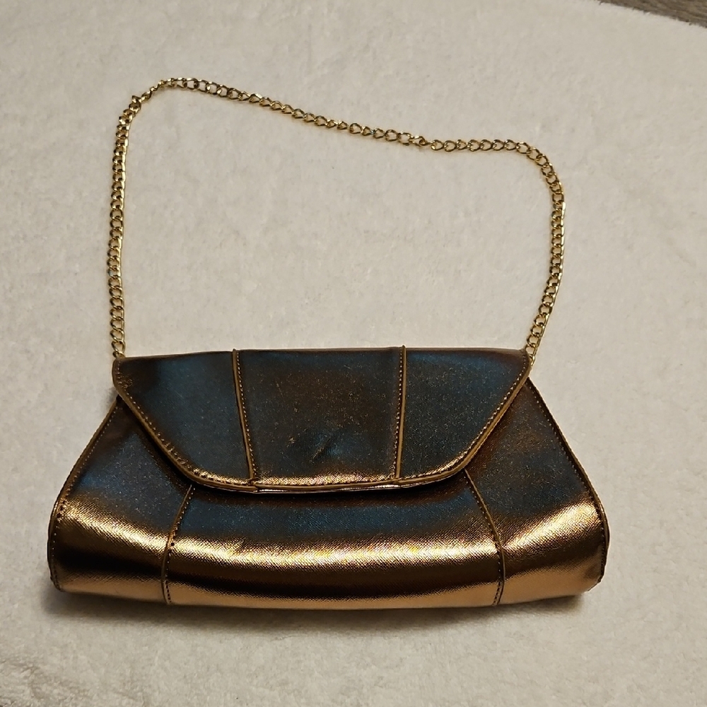 Target Shimmering Bronze Clutch with Chain